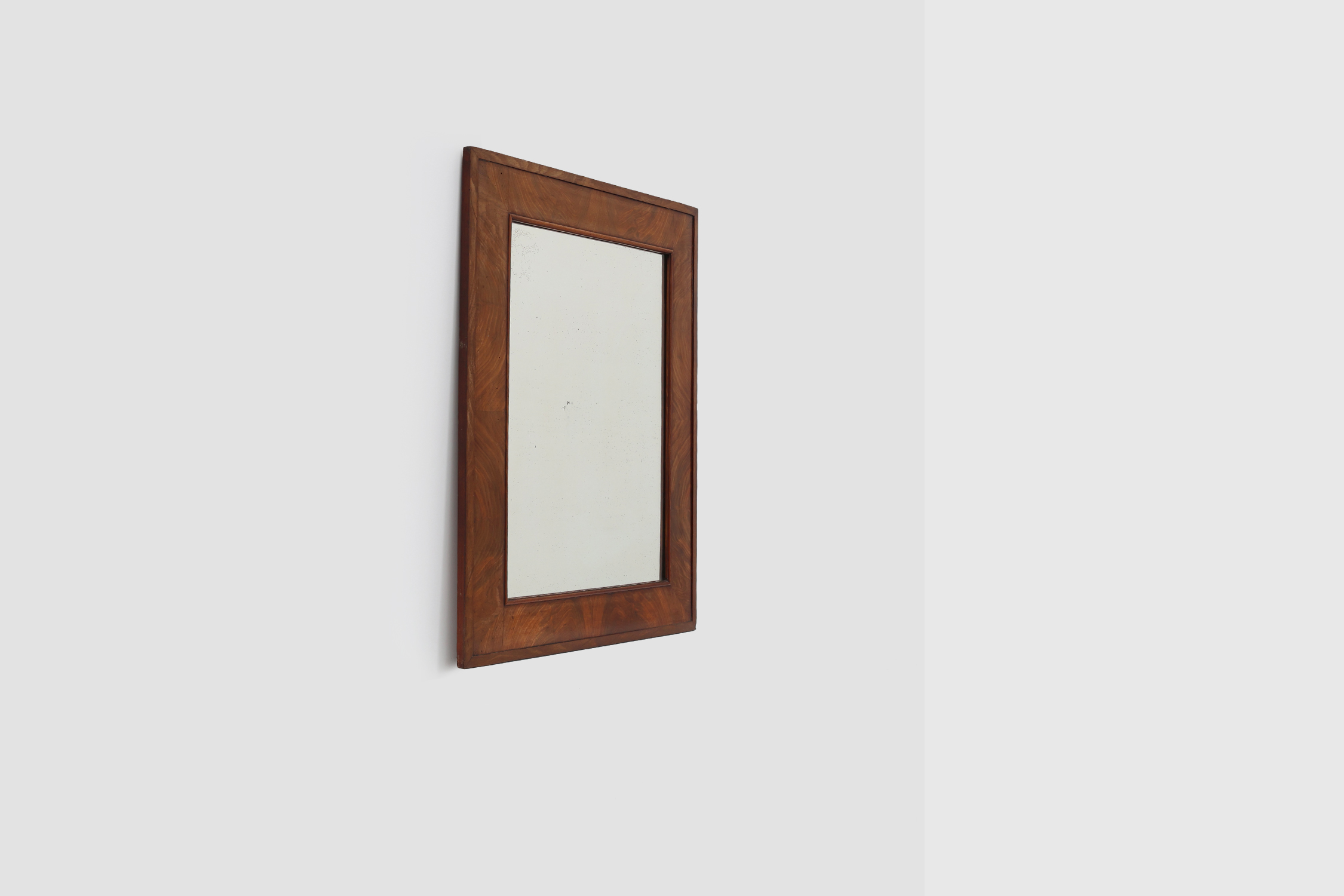 Antique rectangular walnut wall mirror, France ca. 1880thumbnail